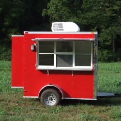 Red Concession Trailer with Bump Outs (#0025) Red Concession Trailer with Bump Outs